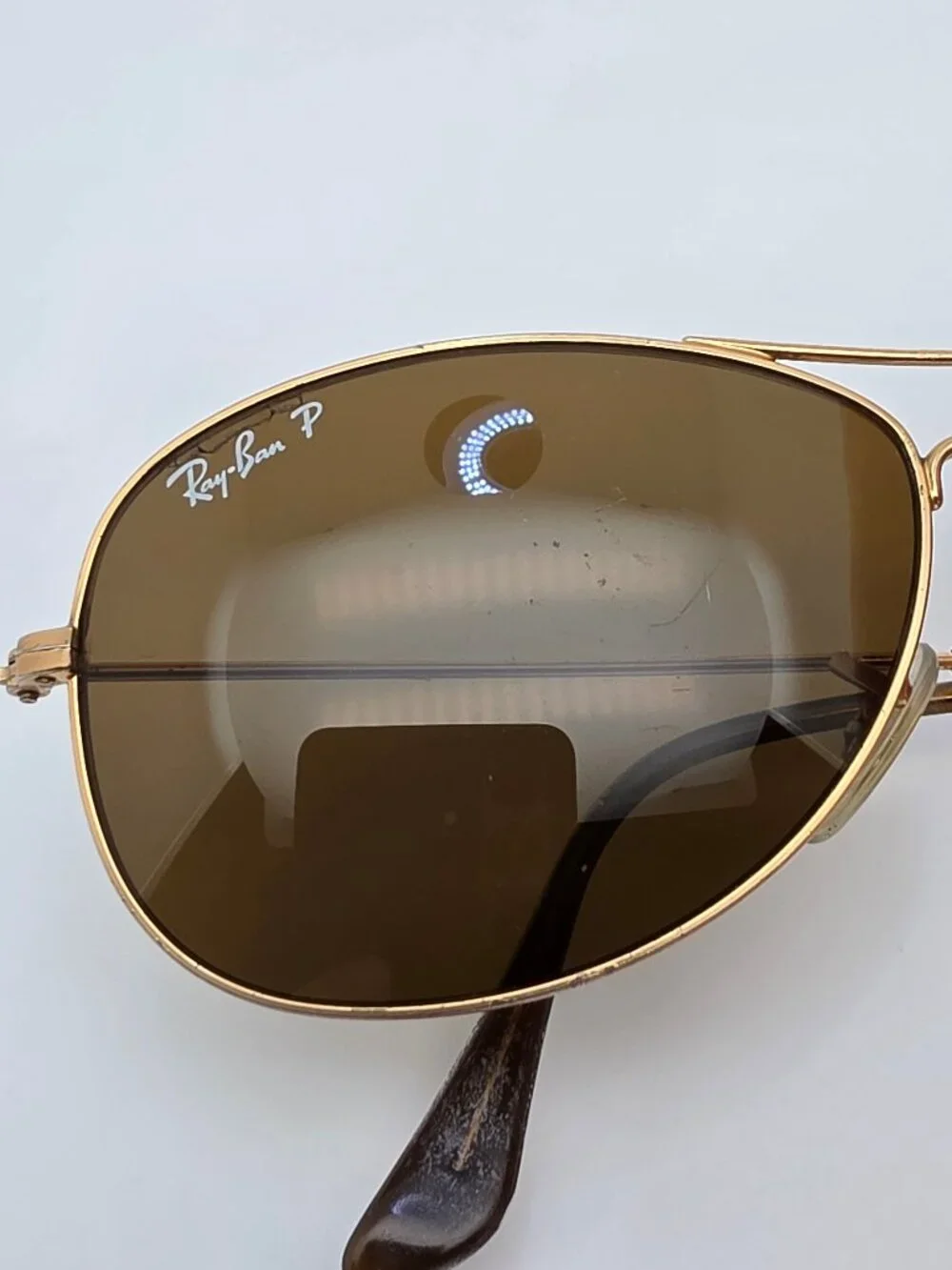 Ray-Ban RB3362 Cockpit Gold Frame Polarized Brown B-15 Lens Aviator Sunglasses